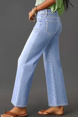 image-Beau Blue Loose Straight Leg Cropped Jeans