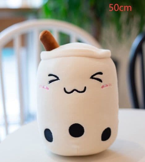 image-Cute Fruit Drink Plush Stuffed Soft Strawberry Milk Tea Plush Boba Tea Cup Toy Bubble Tea Pillow Cushion Kids Gift