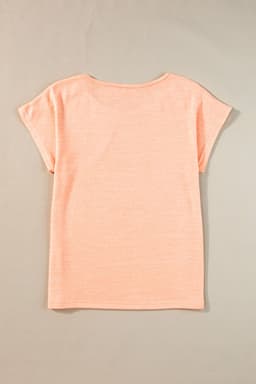 image-Smoke Gray Batwing Sleeve Casual Tee - Button Detail, Versatile
