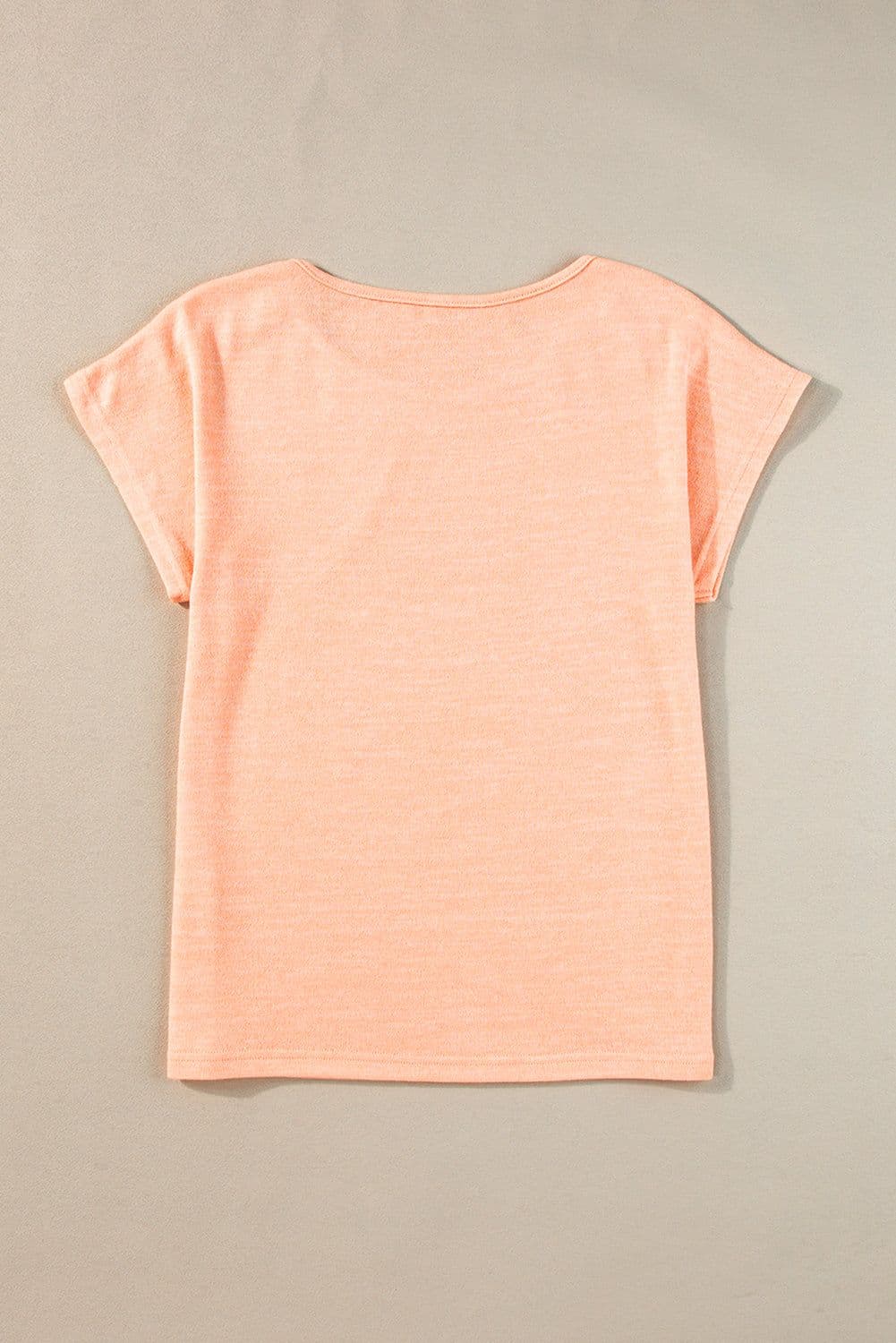 image-Smoke Gray Batwing Sleeve Casual Tee - Button Detail, Versatile