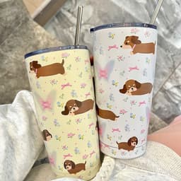 image-Cute Cartoon Floral Stainless Steel Water Cup