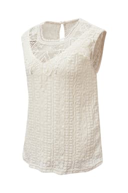 image-Guipure Lace Crochet Keyhole Back Tank Top - Apricot
