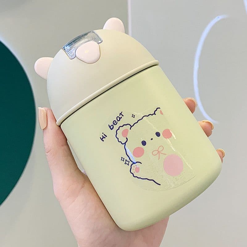 image-Insulation Cup Girls Cute Student With Straw Bag Water Cup
