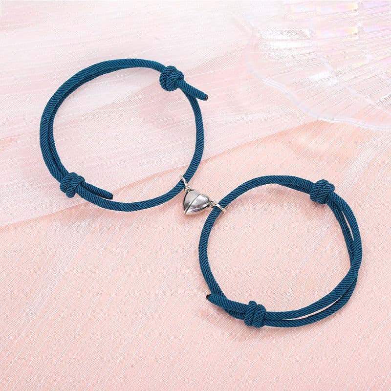 image-Simple Alloy Love Magnets Attracting Couple Bracelets