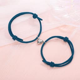 image-Simple Alloy Love Magnets Attracting Couple Bracelets