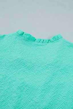 image-Sachet Pink Blouse Flower Embroidered Frilled V Neck
