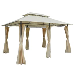 image-Metal Gazebo Curtains 4x3m Canopy Party Tent Garden Pavillion Patio Shelter