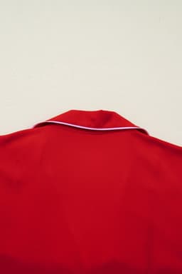 image-Fiery Red Contrast Trim Ribbon Bow Short Silky 2pcs Pajama Set