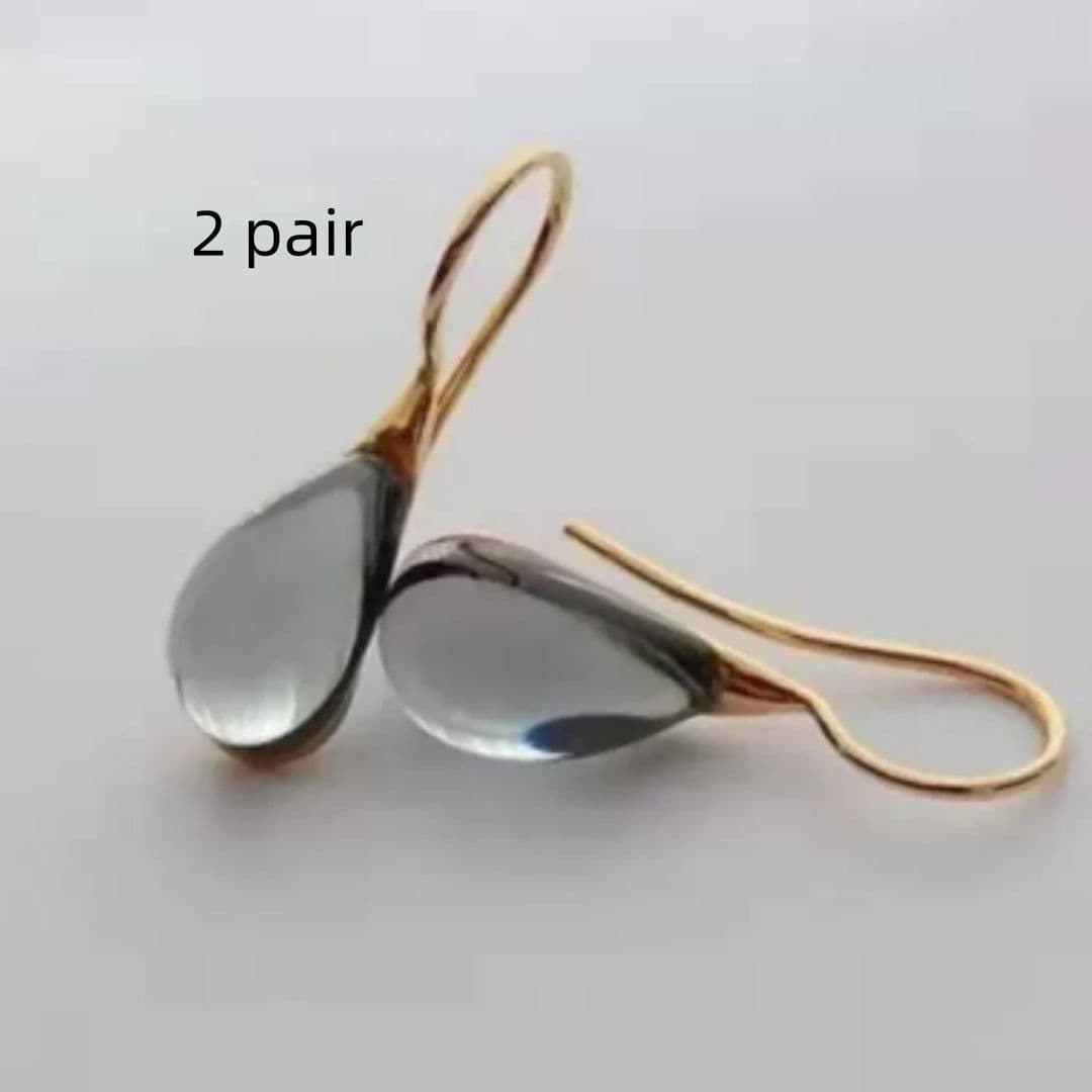 image-Four Color Inlaid Opal Earrings European And American Ladies Fashion Earrings