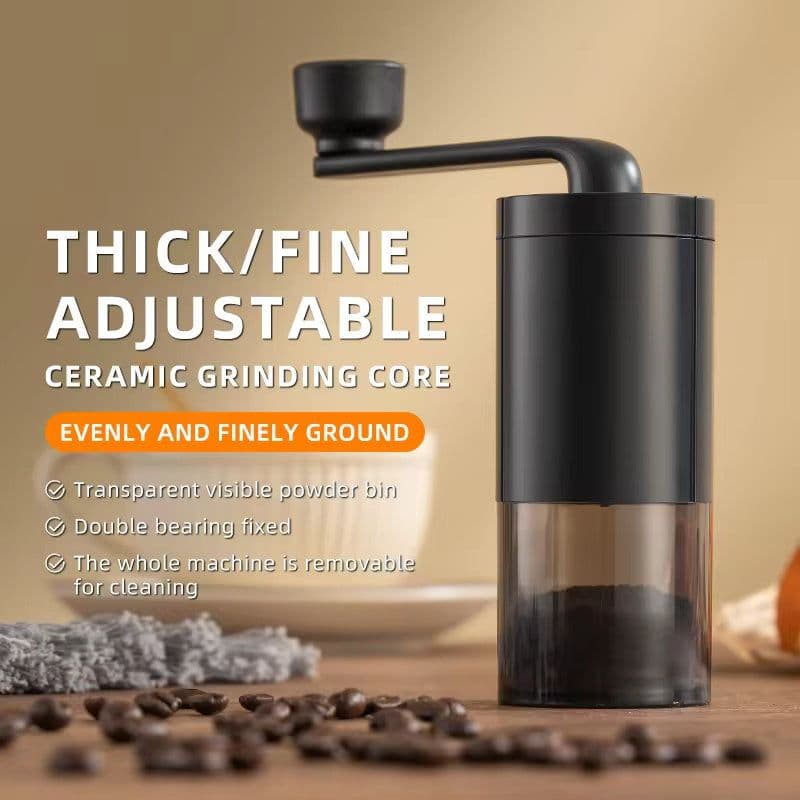 image-Manual Coffee Bean Grinder Portable Grinder Home Outdoors Travel Hand Crank Coffee Grinder Adjustable Bean Grinde