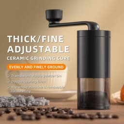 image-Manual Coffee Bean Grinder Portable Grinder Home Outdoors Travel Hand Crank Coffee Grinder Adjustable Bean Grinde