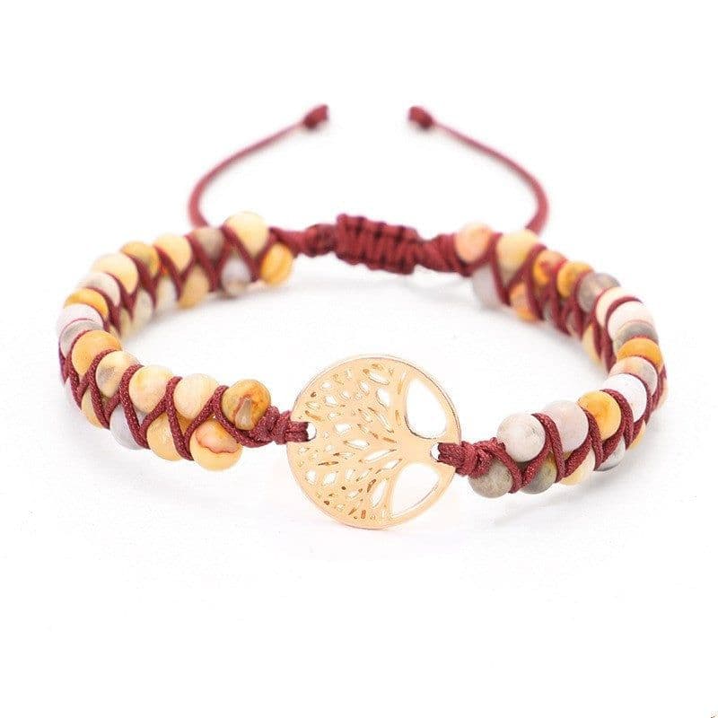 image-Woven Twine Double Tree of Life Yoga Bracelet