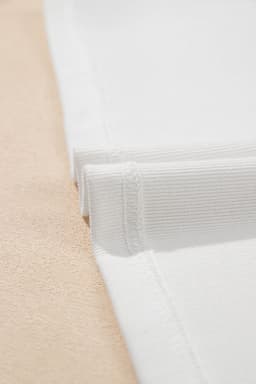 image-Contrast Ricrac Floral Sleeve Top - White (57 characters)