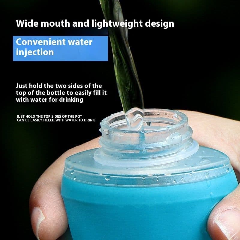 image-Foldable Soft Water Bottle Outdoor Sports Silicone Cup For Water