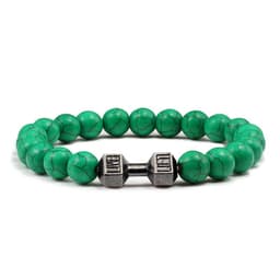 image-Turquoise Energy Gun Black Electroplated Alloy Barbell Bracelet