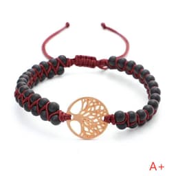 image-Woven Twine Double Tree of Life Yoga Bracelet