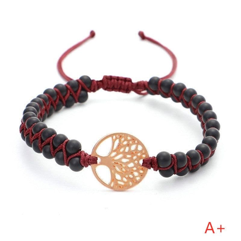 image-Woven Twine Double Tree of Life Yoga Bracelet