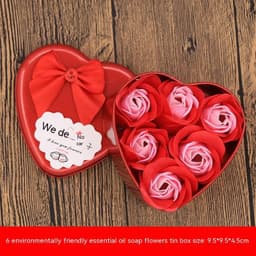 image-Soap Flower Gift Box Valentine's Day Gift Mother's Day Creative Gifts Bear Flower Rose Heart Shaped Tin Box