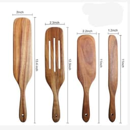image-Spatula Kitchenware Suit Teak Head Shovel Salad Stir Soup Pasta Spoon Kitchen