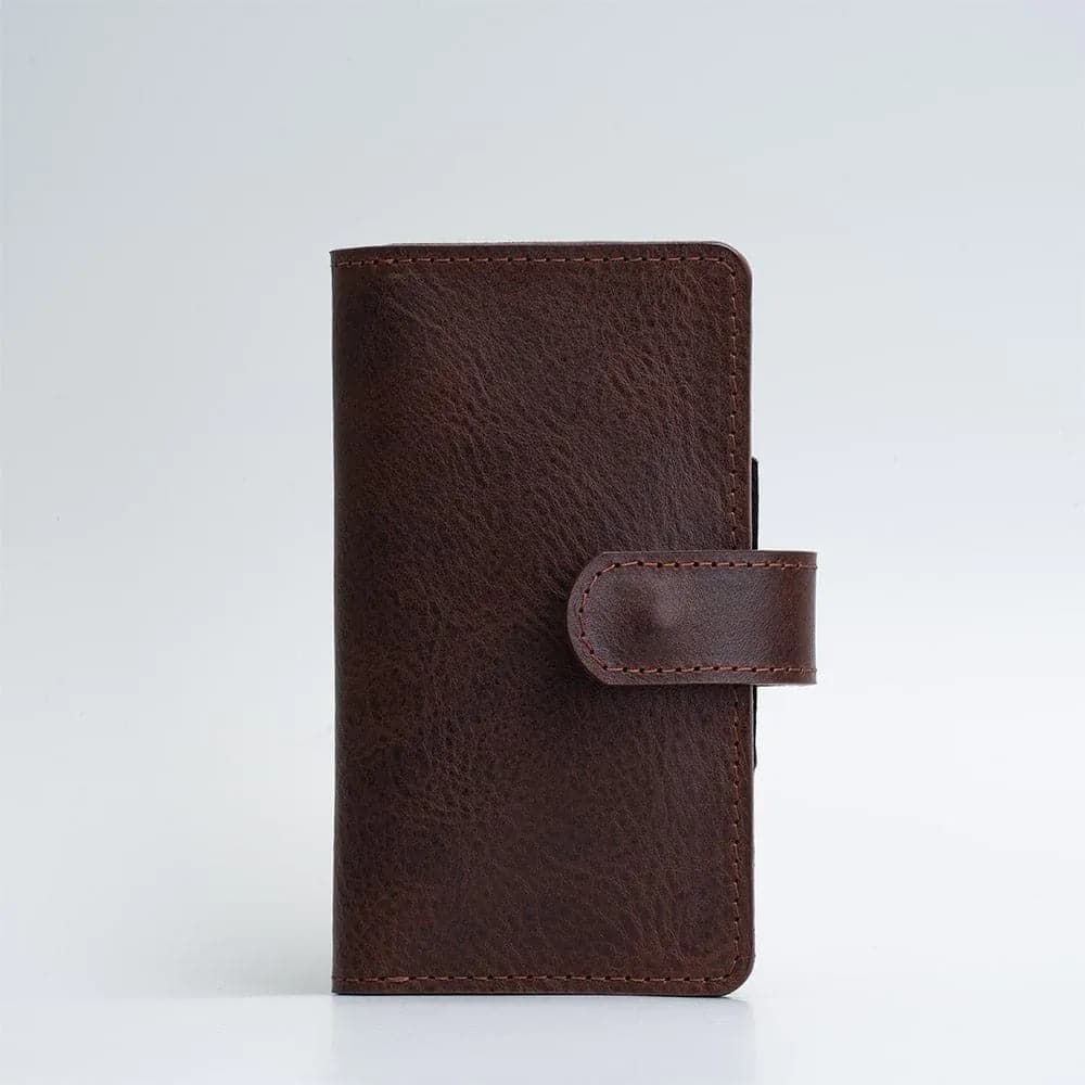 image-Leather Folio Wallet with MagSafe on magnet closure - SALE