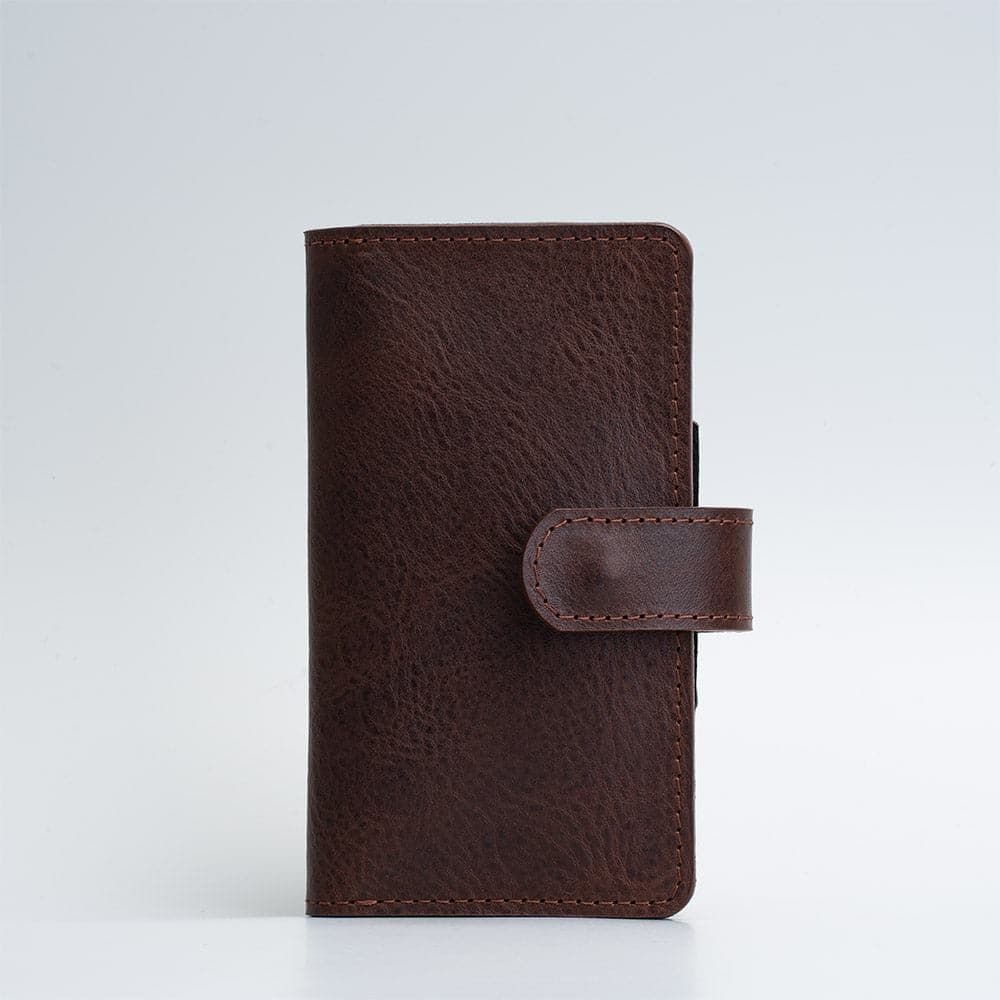 image-Leather Folio Wallet with MagSafe on magnet closure - SALE