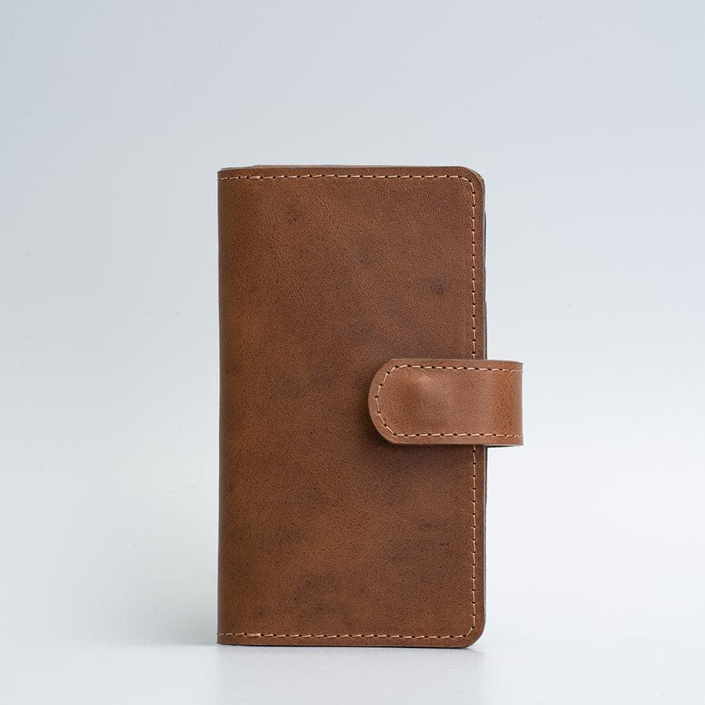 image-Leather Folio Wallet with MagSafe on magnet closure - SALE