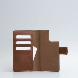 image-Leather Folio Wallet with MagSafe on magnet closure - SALE