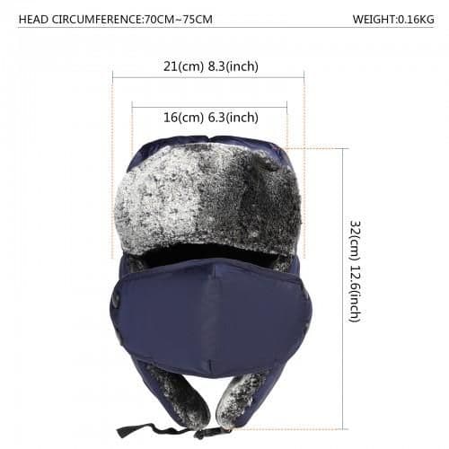 image-CAP-5 - Unisex 3-in-1 Thermal Faux Fur Lined Trapper Hat - Navy