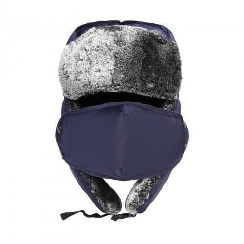 image-CAP-5 - Unisex 3-in-1 Thermal Faux Fur Lined Trapper Hat - Navy
