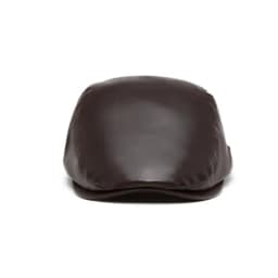 image-CAP-3 - Men's Newsboy Baker Boy Peaky Blinders Gatsby Leather Look Flat Cap Hat - Brown