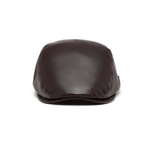 image-CAP-3 - Men's Newsboy Baker Boy Peaky Blinders Gatsby Leather Look Flat Cap Hat - Brown