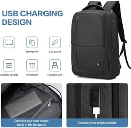 image-OIWAS 17 Inch Laptop Backpack With USB Charging Men's Backpacks Large Capacity Business Daypack Bookbag For Women Teenage Travel