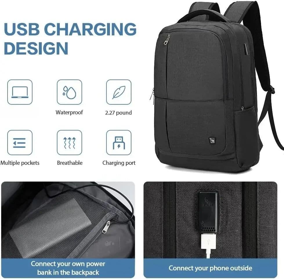 image-OIWAS 17 Inch Laptop Backpack With USB Charging Men's Backpacks Large Capacity Business Daypack Bookbag For Women Teenage Travel
