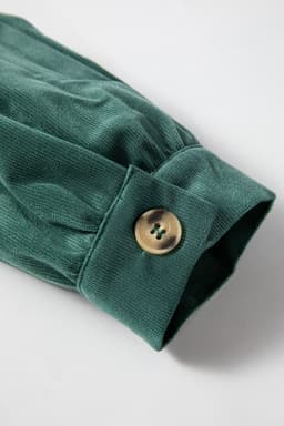 image-Corduroy Ruffle Tiered Button O Neck Shirt - Skobeloff