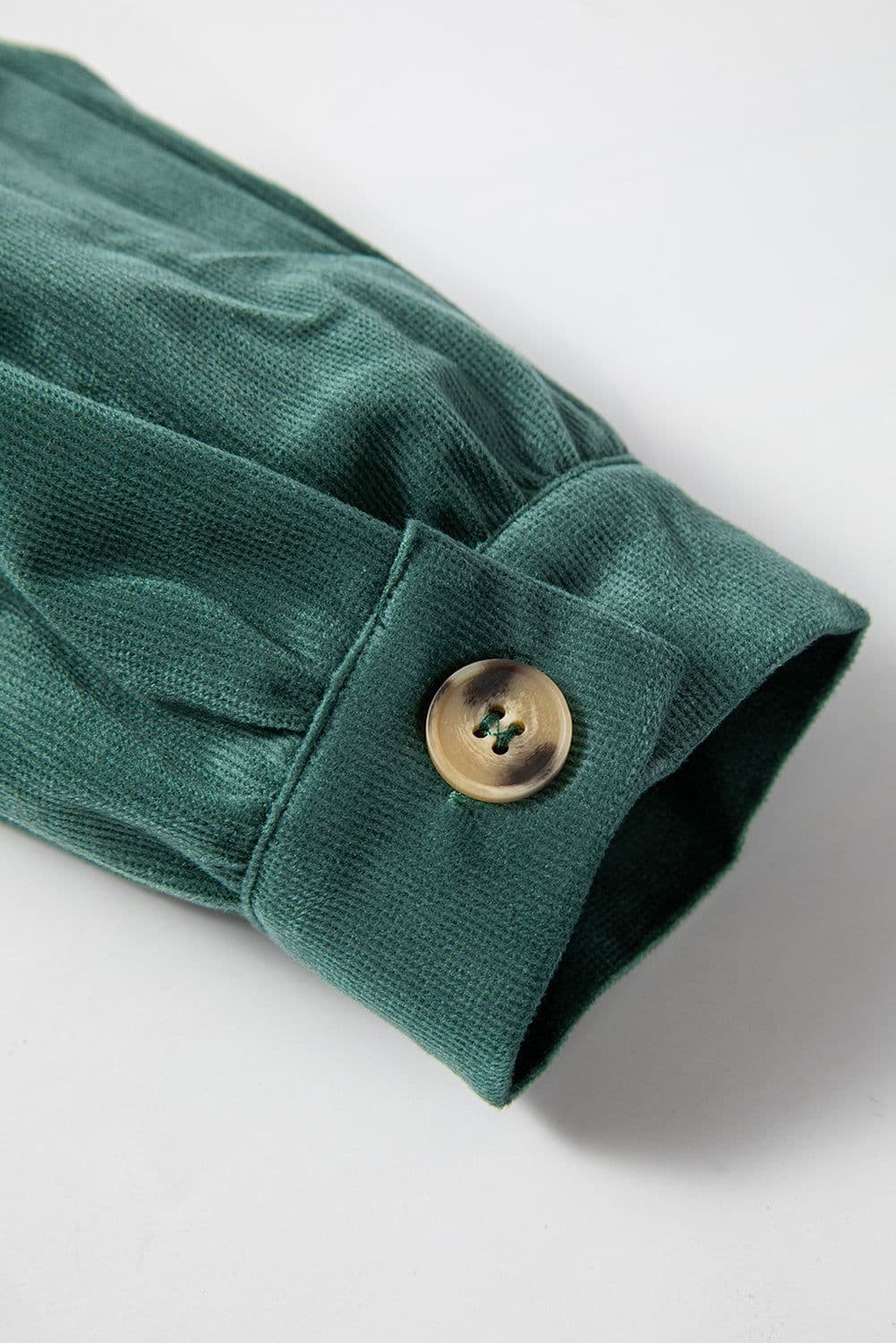 image-Corduroy Ruffle Tiered Button O Neck Shirt - Skobeloff