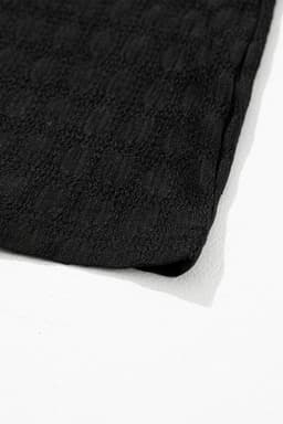 image-Black Lattice Split Neck Tank Top