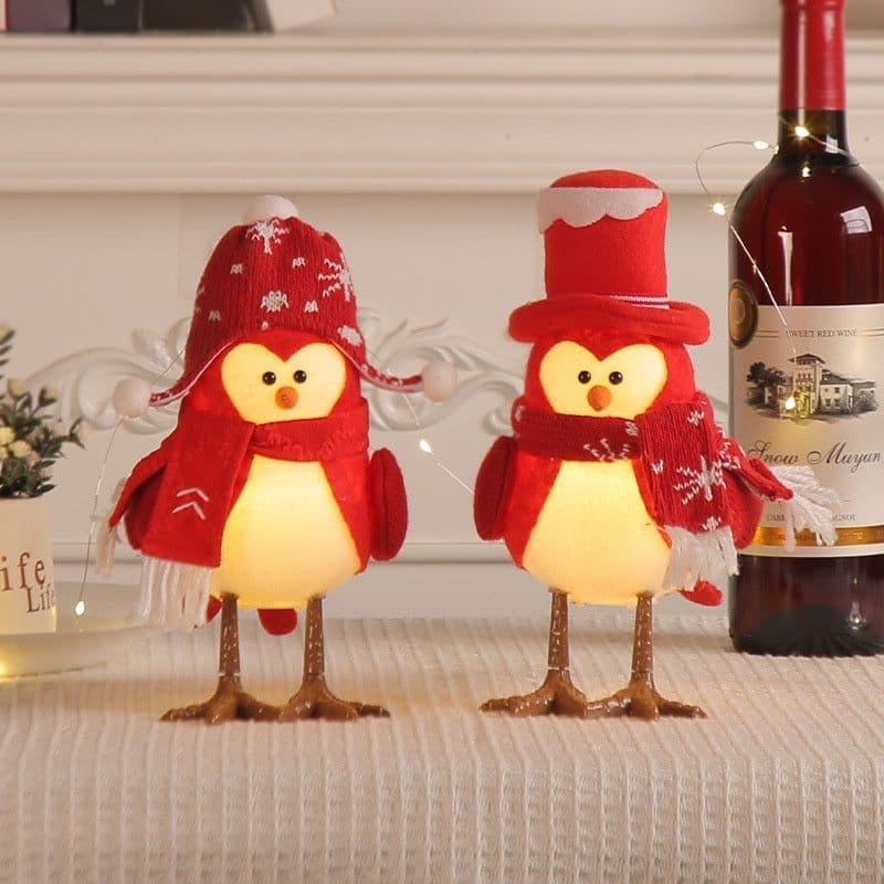 image-Jingchen Christmas Luminous Bird Christmas Gift Table Decorative Ornaments