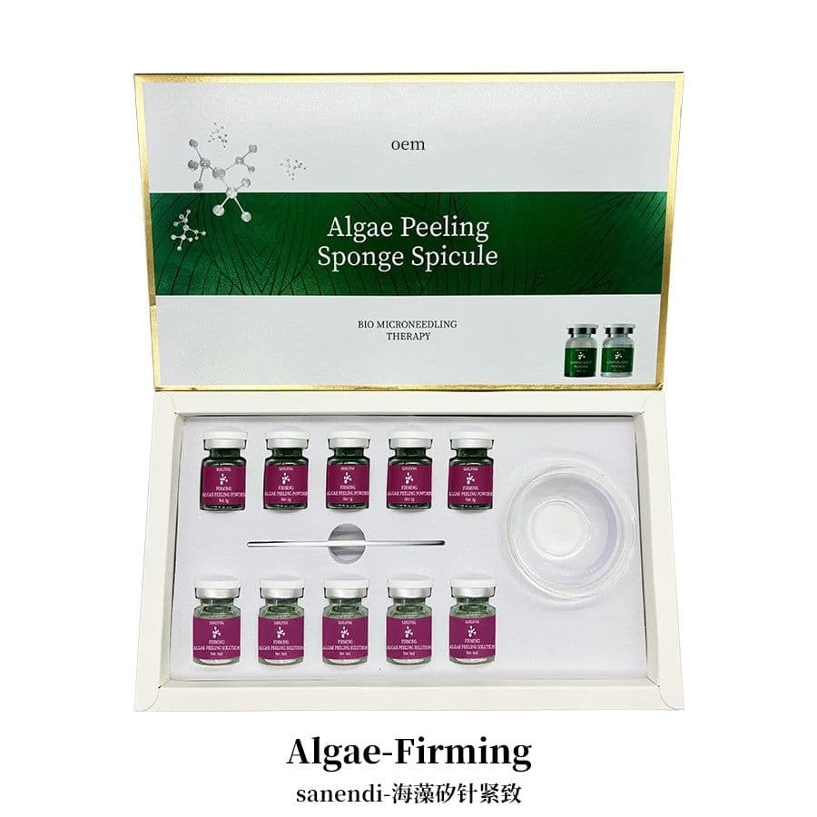 image-10 Vials Algae Peeling Powder DIY Facial Mask Sponge Spicules Natural Seaweed Skin Care Repair Acne Clean Pores 5 Pairs