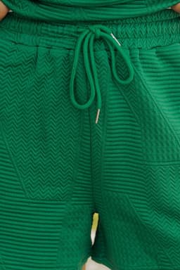 image-Skobeloff Textured Ruffle Split Top & Shorts Set