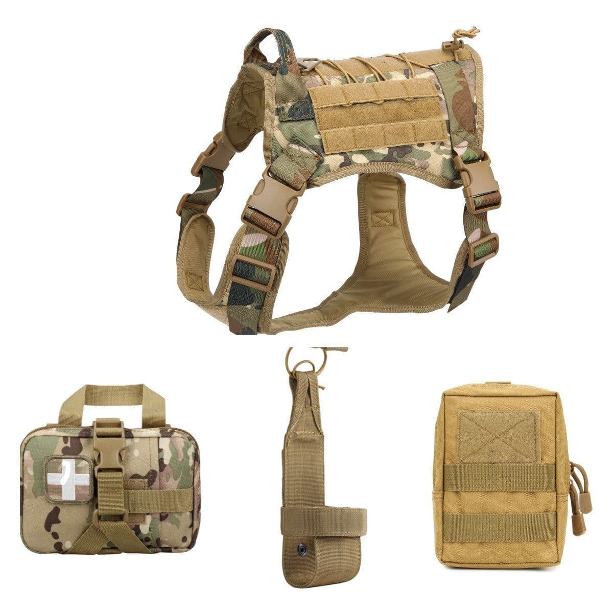 image-Outdoor Tactical Training Dog Clothes Large Dog Vest Camouflage Pet Vest