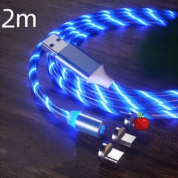 image-Magnetic Charging Cable Streamer Fast Charging Cable Lighting Micro USB Cable LED Magnet Charger Type-C Cable