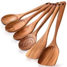 image-Spatula Kitchenware Suit Teak Head Shovel Salad Stir Soup Pasta Spoon Kitchen