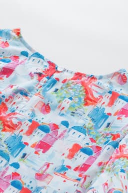 image-Sky Blue Parisian Avenue Babydoll Top