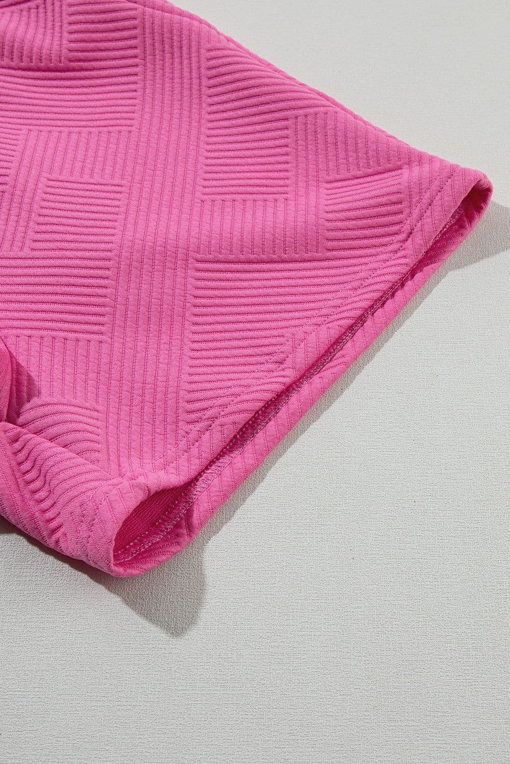 image-Strawberry Pink 2pcs Drawstring Shorts Set, Short Sleeve Top & Shorts