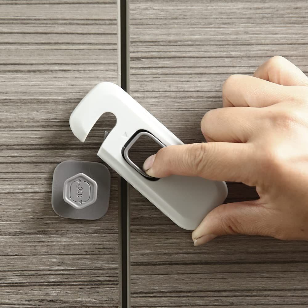 image-Home Refrigerator Lock Fridge Freezer Door Catch Lock Toddler Kids Child Cabinet Safety Lock For Baby Safety Child Lock