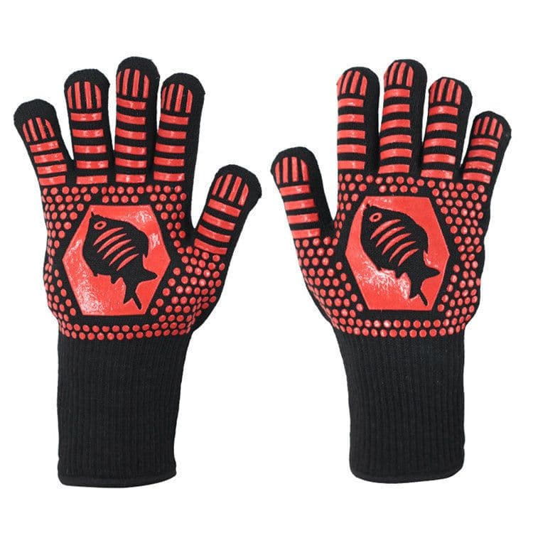 image-Spot Heat Insulation Barbecue Kitchen Baking Thick And High Temperature Resistant Oven Anti-scald Microwave Oven Gloves