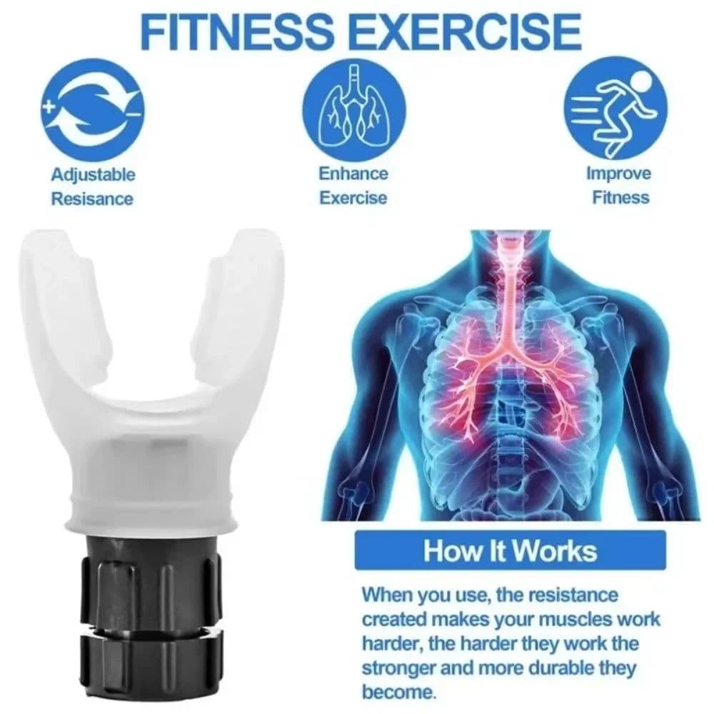 image-Breathing Exercise For Lungs Portable Breath Fitness Exerciser Device Endurance Workout Device With Adjustable Resistances