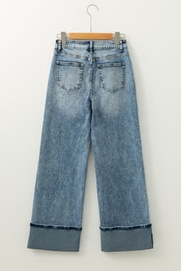 image-Myosotis High Rise Button Zip Fly Jeans - Medium Wash