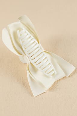 image-Black Large Bow Hair Claw Clip - Durable Plastic Decor