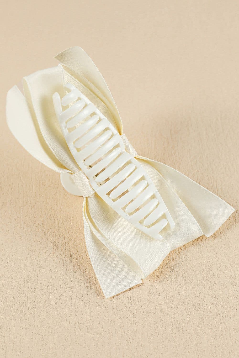 image-Black Large Bow Hair Claw Clip - Durable Plastic Decor